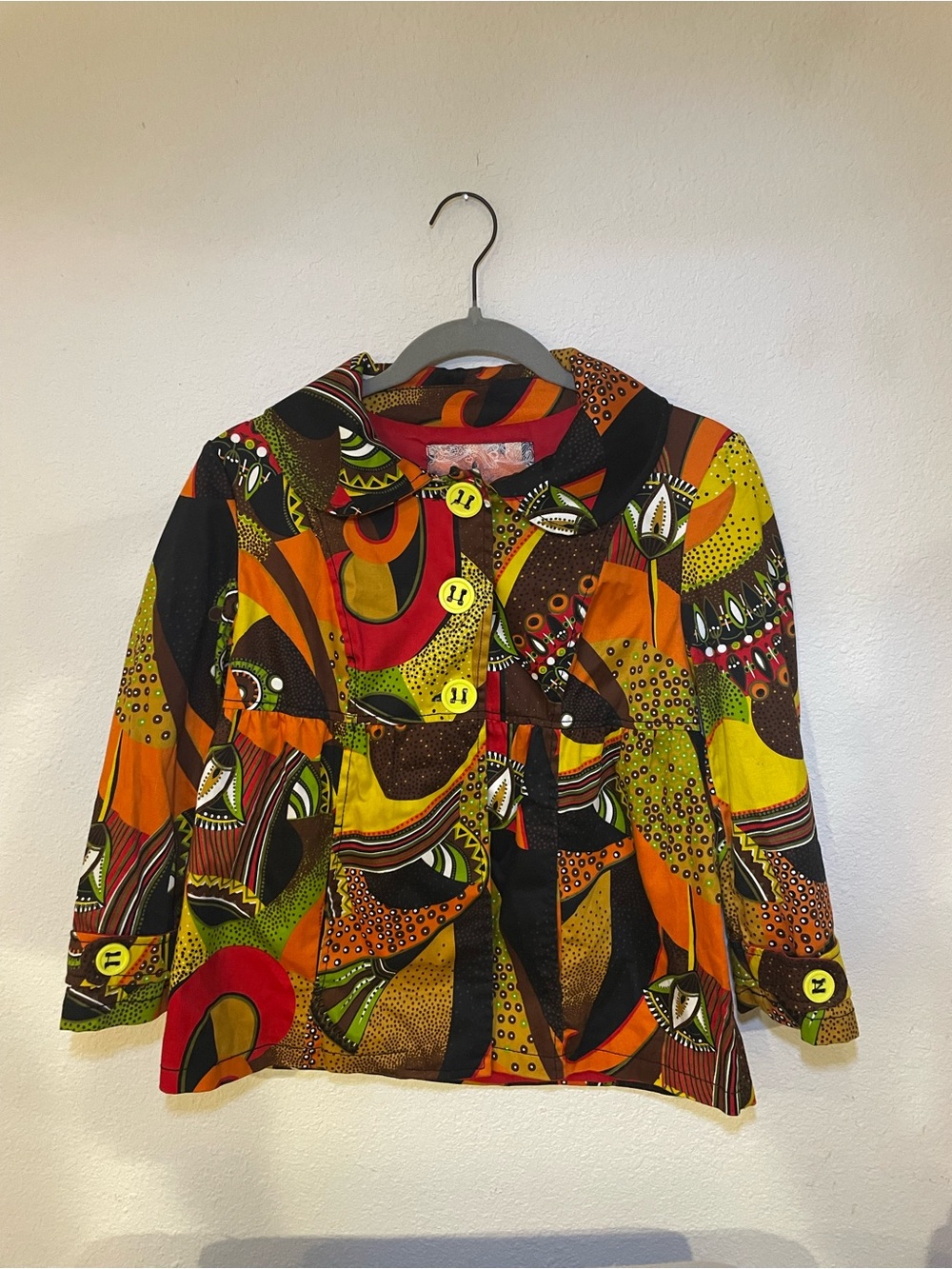 Vintage MEXX Size S Abstract Print Cropped Jacket